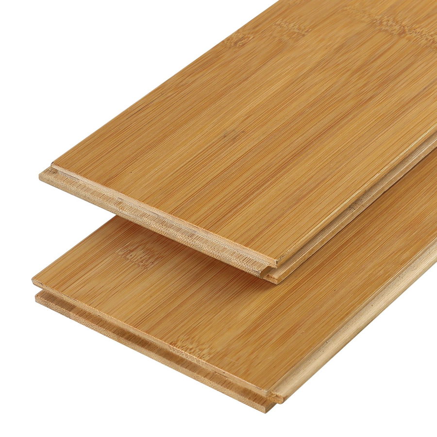 Matte wide plank bamboo flooring boards in honey