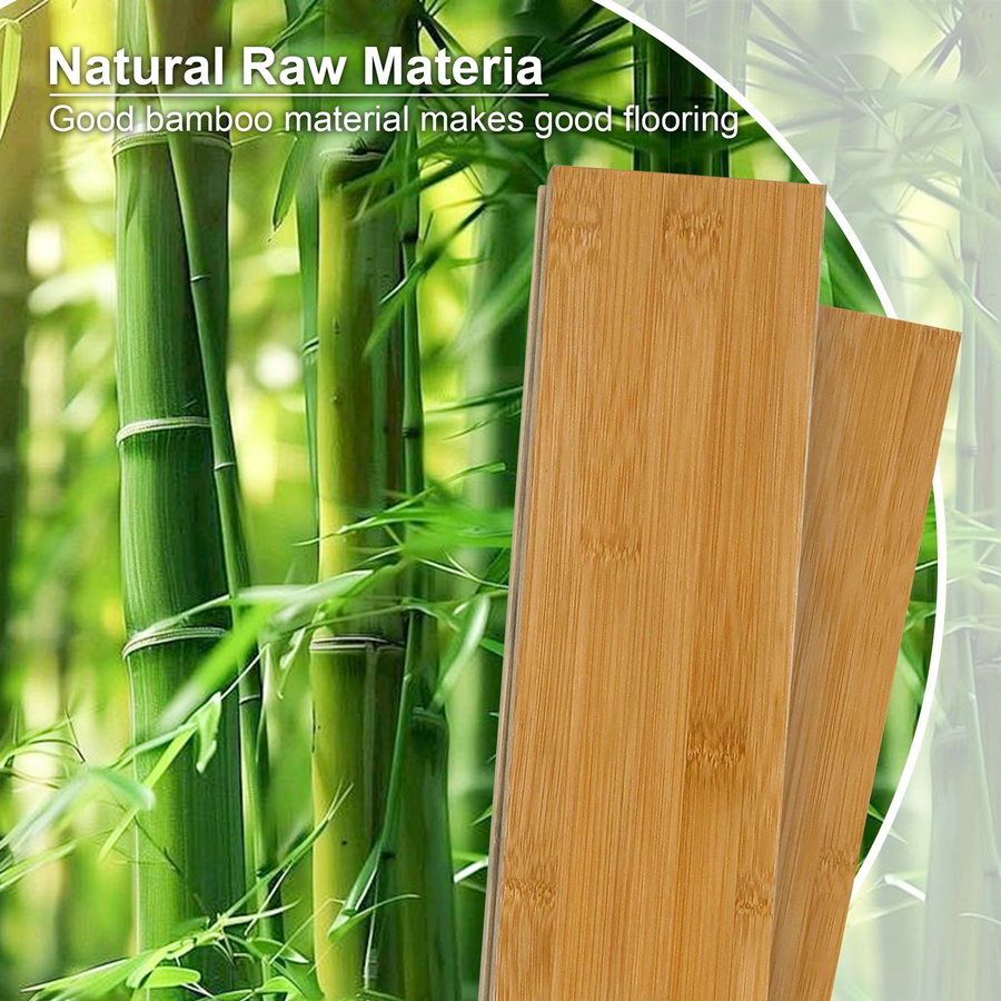 Bamboo planks next to a bamboo grove