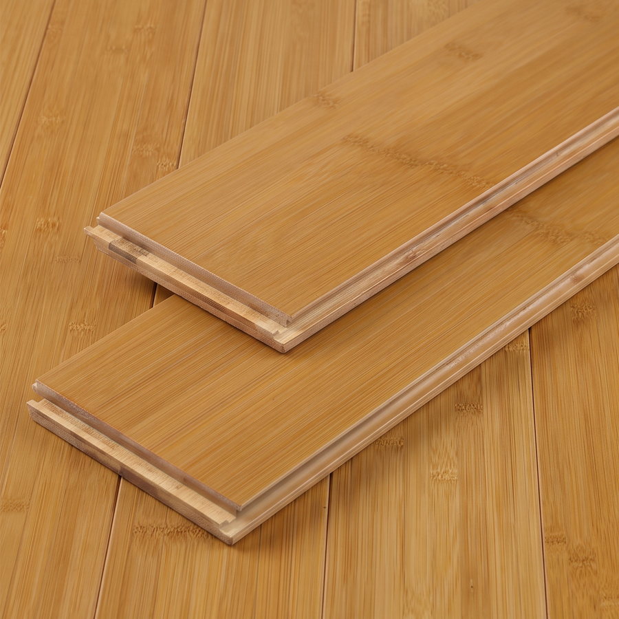 Honey click lock bamboo flooring planks showing the interlocking click profile