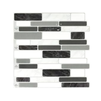 Jeedeson Easy to Clean Hot Selling Floor Gray Marble Peel and Stick Backsplash Tile for Kitchen 12×12 Set of 30