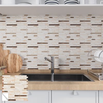 Jeedeson Best Kitchen Tile Backsplash Stone Beige 10 Sheets