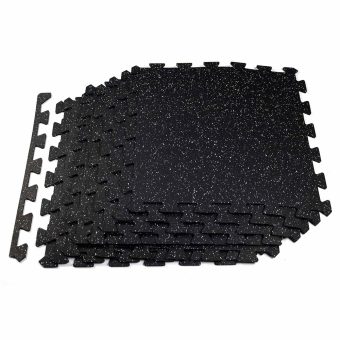 Jeedeson 24 x 24in Rubber Floor Tiles Rubber Gym Room Flooring