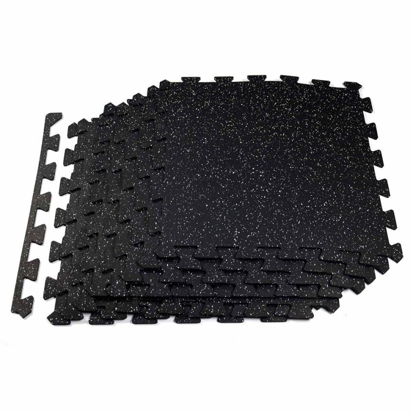 Jeedeson 24 x 24in Rubber Floor Tiles Rubber Gym Room Flooring