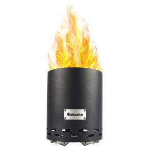 Jeedeson Stainless Steel Fireplace With Smokeless Tabletop, Black Color