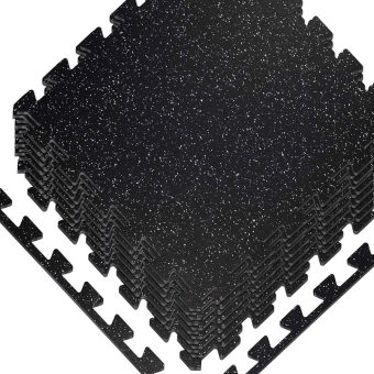 Jeedeson Best Gym Flooring Tiles – 24 in. x 24 in. x 0.5 in. Thick, Non-Skid, 12 Pack