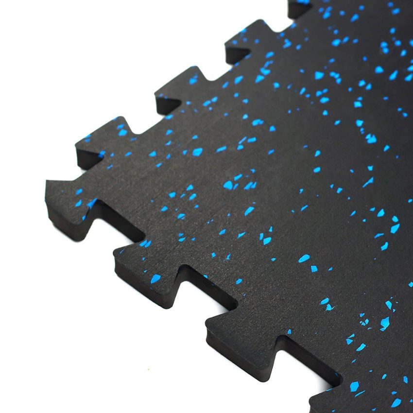 Jeedeson black rubber floor tiles 6-pack EVA foam rubber material