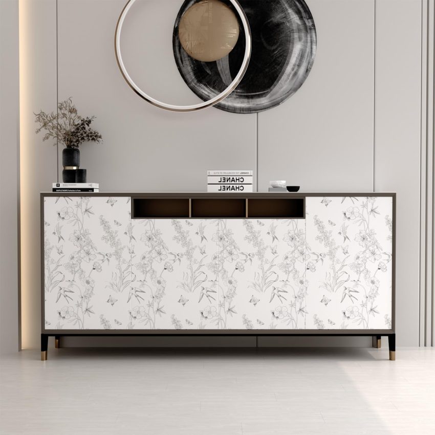 Jeedeson Vinyl Peel and Stick Countertop Bird Floral Wall Paper 17.3 in. x 16.4 ft. Polyvinyl Chloride Material