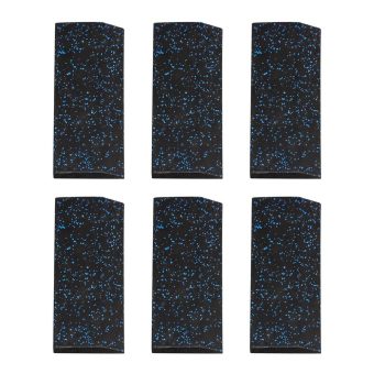 Jeedeson rubber gym floor edge strips 6 tiles blue plus black
