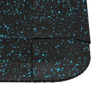 Jeedeson rubber gym flooring tiles 5.9 in. x 5.9 in blue plus black color