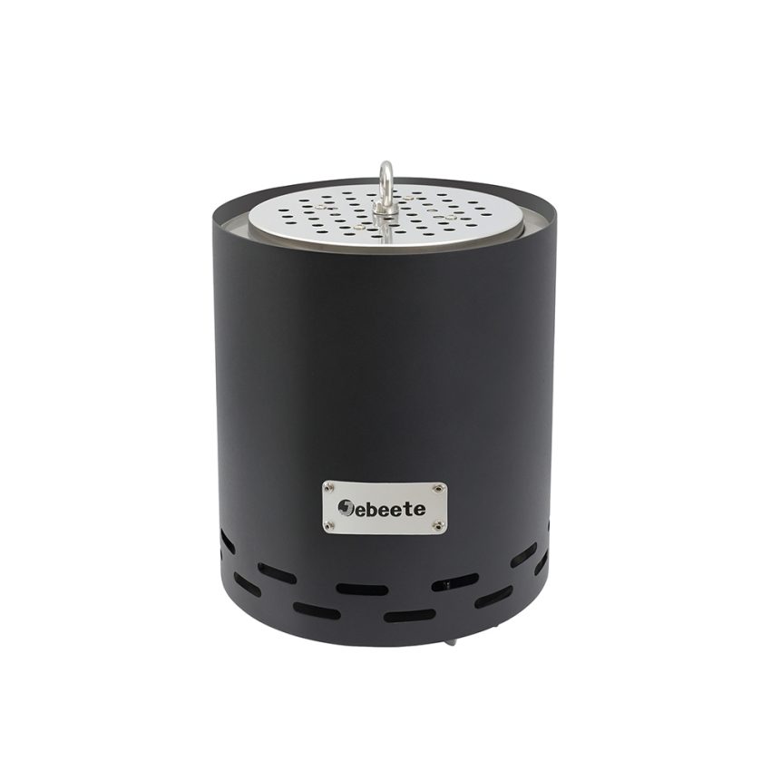 Jeedeson Stainless Steel Fireplace With Smokeless Tabletop, Black Color