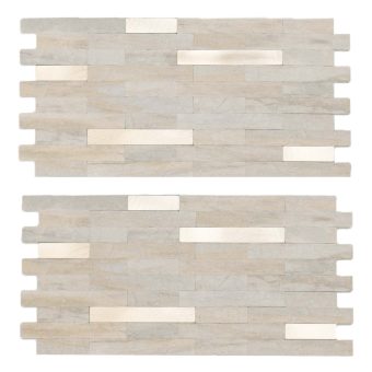 Jeedeson 20-Sheets Marble Beige 11.6 in. x 5.9 in. Peel and Stick Metallic Wall Tile Backsplash