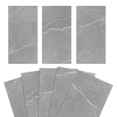 Jeedeson 6 MIL x 12 in. W x 24 in. L Peel and Stick Water Resistant Vinyl Tile Flooring, Gray (60 sq. ft. /case)