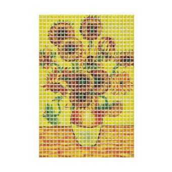Jeedeson Backsplash Tile for Living Room 10 in x 10 in Sunflowers Decorative