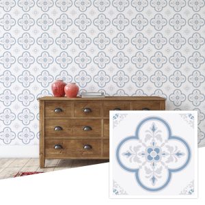 Jeedeson Bathroom Wall and Floor Tiles 7.87 in x 7.87 in Grayish Blue Color
