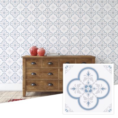 Jeedeson Bathroom Wall and Floor Tiles 7.87 in x 7.87 in Grayish Blue Color