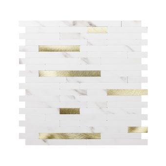 Jeedeson Peel and Stick Backsplash Tile​ White Vinyl 11.7 W x11.5 L in. x 0.12 H