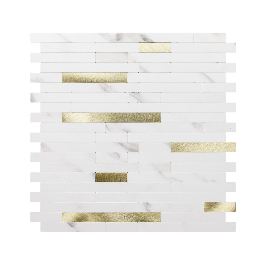 Jeedeson Peel and Stick Backsplash Tile​ White Vinyl 11.7 W x11.5 L in. x 0.12 H