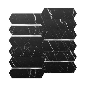Jeedeson Peel and Stick Tile Backsplash​ 10.63 W x 10.63 L x 0.12 H in Black Wall Backsplash Tile