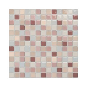 Jeedeson Pink Peel and Stick Tile for Kitchen Backsplash 10 in. x 10 in(10-Pack)