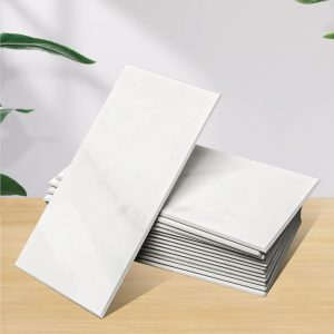 Jeedeson Oil-proof and Durable Kitchen Splashback Panels 100 Tiles White 5.9 in. x 3 in. x 0.12 in