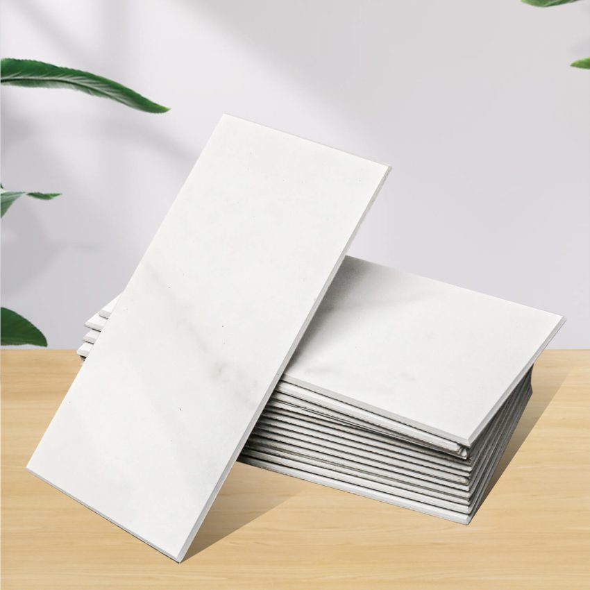 Jeedeson Oil-proof and Durable Kitchen Splashback Panels 100 Tiles White 5.9 in. x 3 in. x 0.12 in