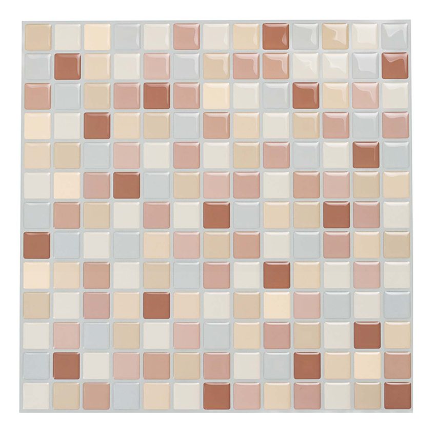 Jeedeson Pink Peel and Stick Tile for Kitchen Backsplash 10 in. x 10 in(10-Pack)