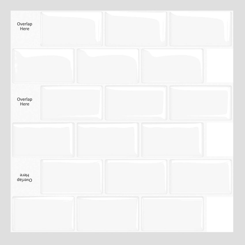 Jeedeson Peel and Stick Kitchen Backsplash Tiles for Kitchen Bathroom Easy to Install (10-Pack)