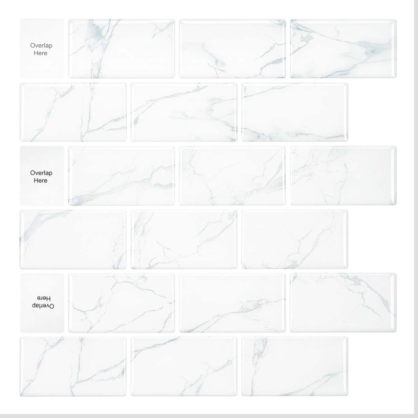 Jeedeson Backsplash Tile for Kitchen Peel and Stick 11.8 in. x 11.8 in. (10-Pack)