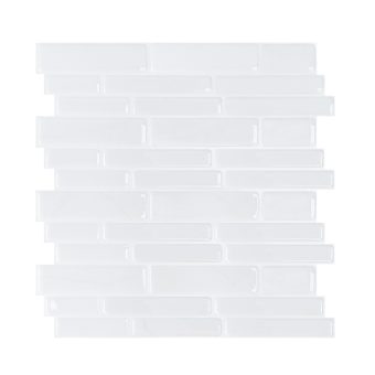 Jeedeson Vinyl Peel and Stick Wall Tile Backsplash in Silver for Kitchen and Bathroom (10-Pack)