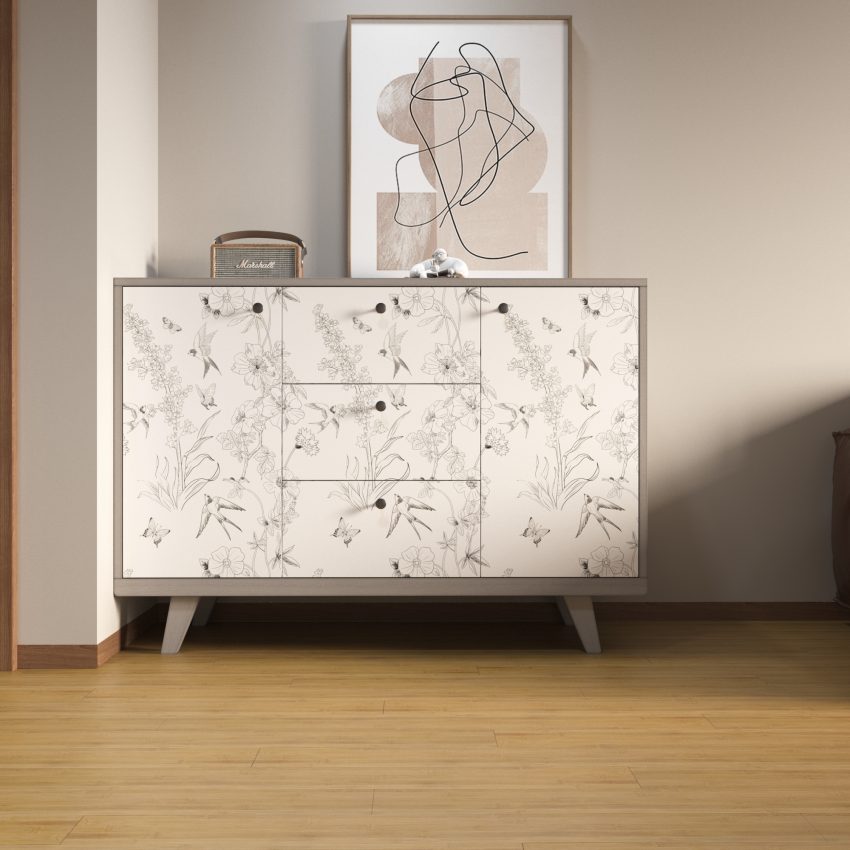 Jeedeson Diy Bird Flower Paper Wall​ Peel and Stick Counter Top 17.3 in. x 32.8 ft. (Covers 47.4 sq. ft.)