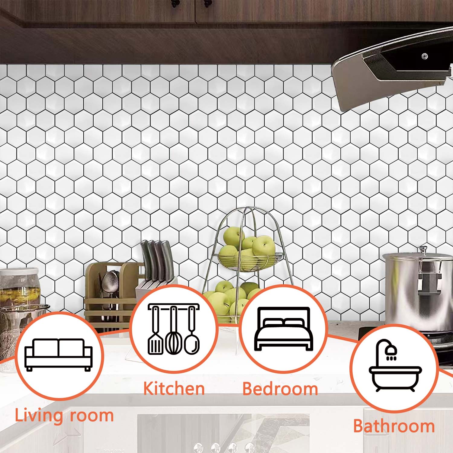 kitchen backsplash peel and stick tile
