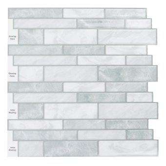 Jeedeson Peel and Stick Glass Tile Backsplash 11.8 in. x 11.8 in. (10-Pack)