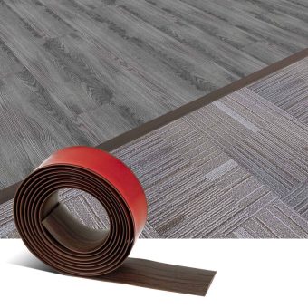 Jeedeson Vinyl Floor Transition Strips 9.84ft Black Walnut Floor Divider Strip
