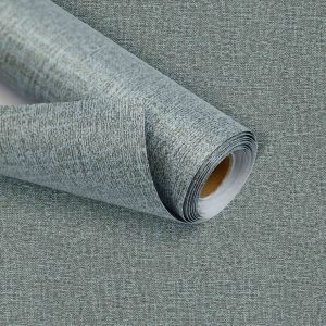 Jeedeson Blue Vinyl Peel and Stick Wallpaper Roll - Adhesive Decorative Removable Paper for Wall