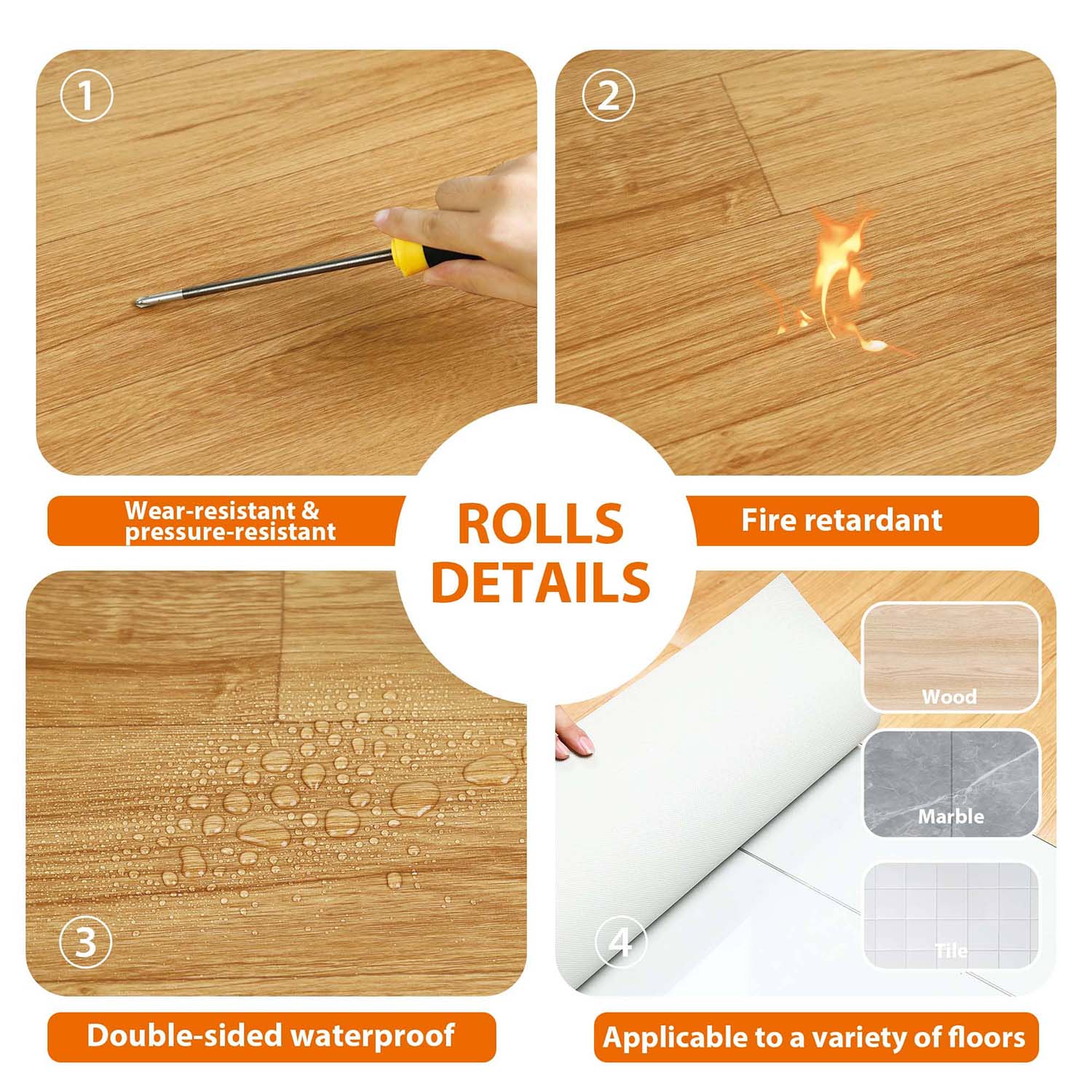 Wood Look Vinyl Flooring Roll