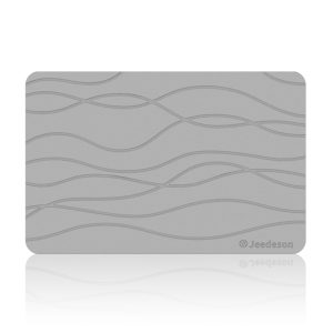 Jeedeson Non-Slip Diatomaceous Earth Bathroom Mat -- Light Grey 15.35 In. x 23.62 In Size