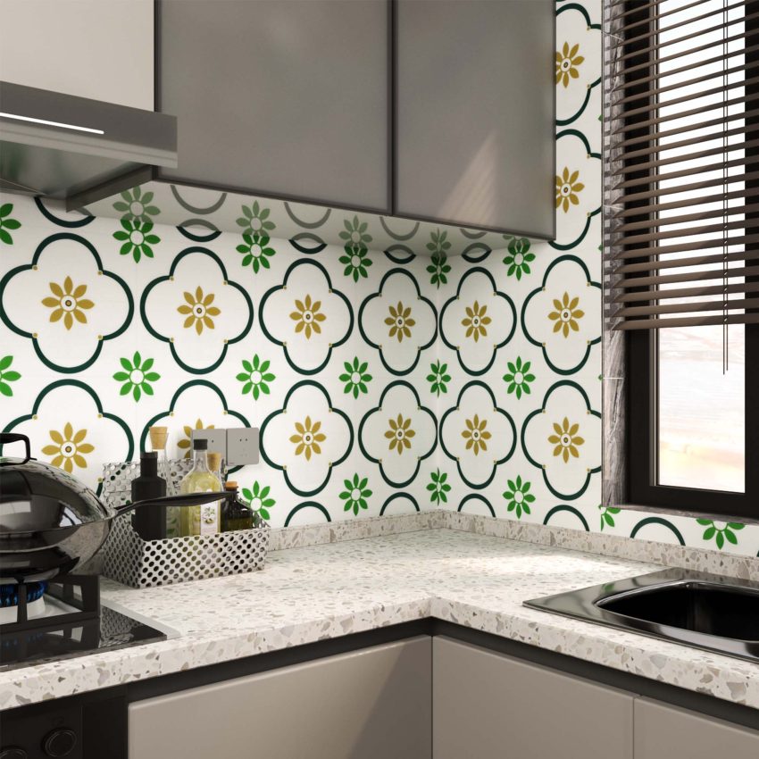 Jeedeson adhesive tiles peel and stick 12 in. X 12 in. For Kitchen And Bathroom
