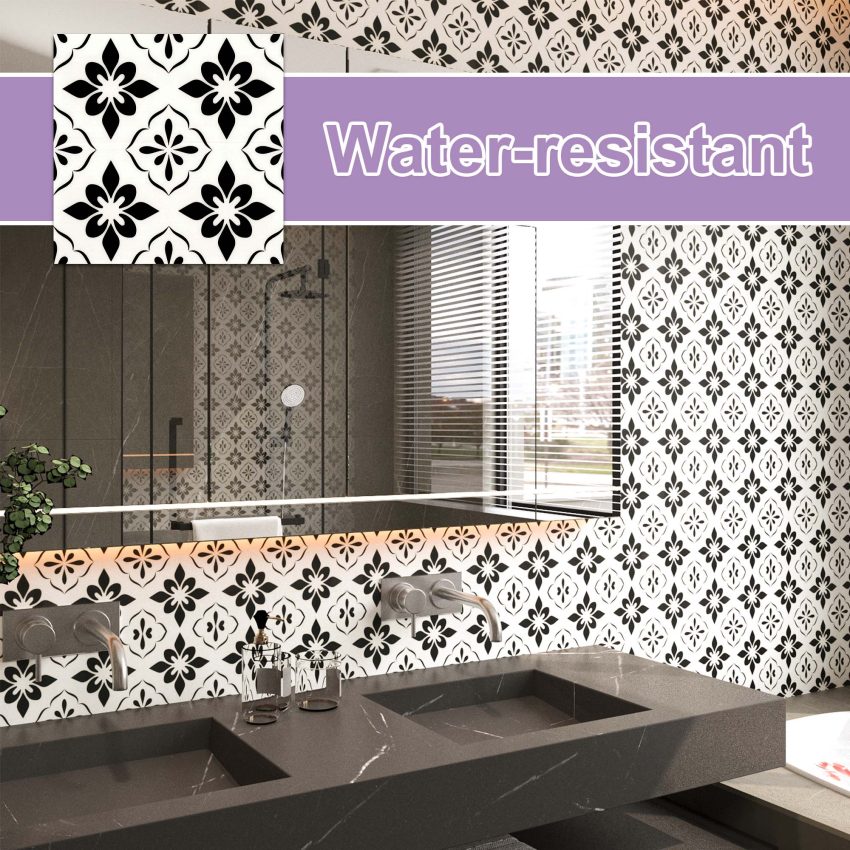 Jeedeson PVC Peel and Stick Tiles 12 in. X 12 in. For Kitchen and Bathroom