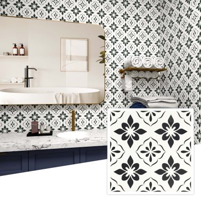 Jeedeson PVC Peel and Stick Tiles 12 in. X 12 in. For Kitchen and Bathroom
