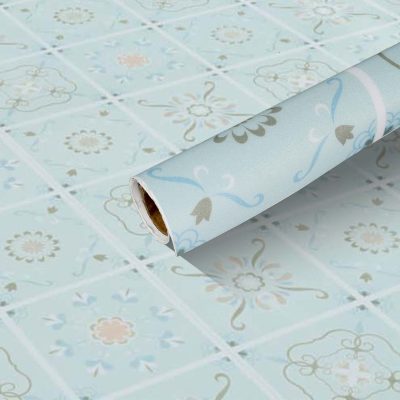 Jeedeson 196.85 in L× 23.62 in W × 0.023 in T Blue Vinyl Sheet Flooring,Residential Light Commercial 1 Roll