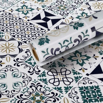 Jeedeson Waterproof Vinyl Flooring Tiles Roll for bedrooms 196.85 in L× 23.62 in W × 0.023 in T