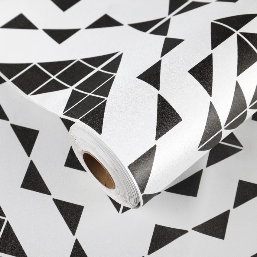 Jeedeson Black and White Vinyl Decorative Wall and Flooring Tile,Commercial Luxury 120 in.L x 12 in. W