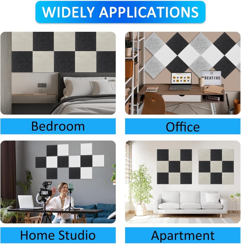 Jeedeson Professional Sound Absorption Foam Panels for Podcast Studio,Premium Sound-absorbing