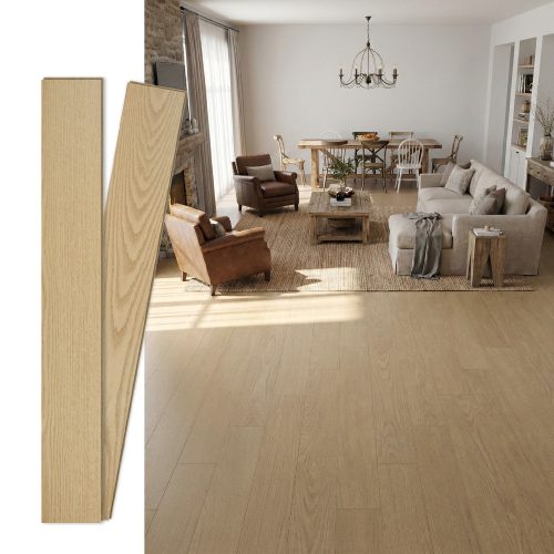 Jeedeson 35.83″ W x 4.92″ L x 0.47″ T Best Wooden Floor,100% Recycled Material Easy DIY Installation