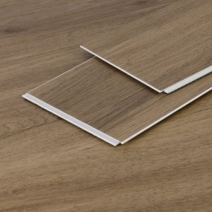 Jeedeson Indoor Walnut Wood-patterned Stone Plastic Composite Flooring, Strong Stability Spc Floor Stickers