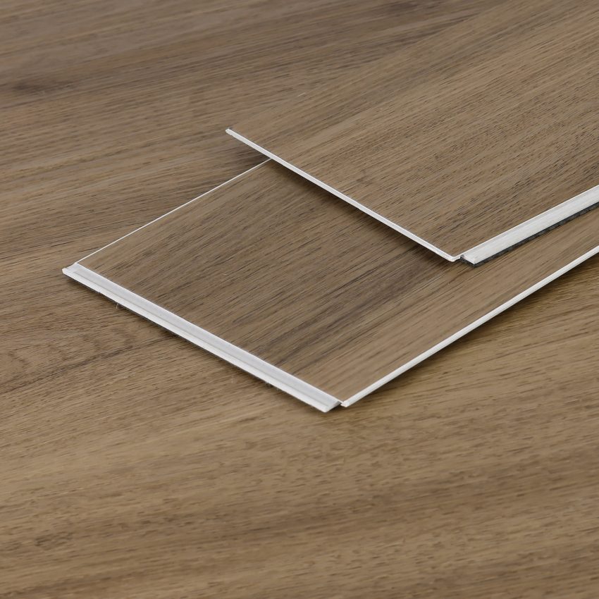 Jeedeson Indoor Walnut Wood-patterned Stone Plastic Composite Flooring, Strong Stability Spc Floor Stickers