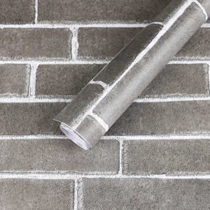 Jeedeson Background Wallpaper, Black Brick Pattern Removable Self-adhesive