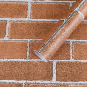 Jeedeson Thickened Vintage Red Brick Pattern Bedroom Wallpaper, Durable and Easy to Clean
