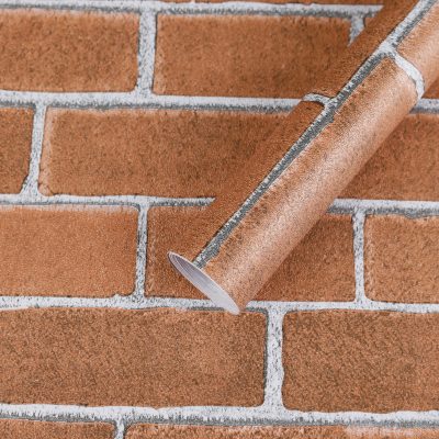 Jeedeson Thickened Vintage Red Brick Pattern Bedroom Wallpaper, Durable and Easy to Clean