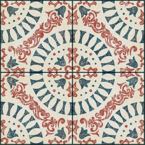 Jeedeson 120" x 24" Stick on Flooring Tile Roll For Bathrooms and Kitchens,Easy to Clean Removable Retro Colorful Design